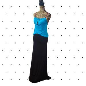 Marciano Backless Maxi Dress Blue Black Pink Straps Ruched Bodycon